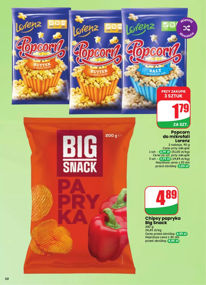 Gazetka promocyjna Dino - Gazetka 39 / 2026 - ważna 23.09 do 29.09.2026 - strona 50 - produkty: Chipsy, Fa, Lorenz, Papryka, Popcorn