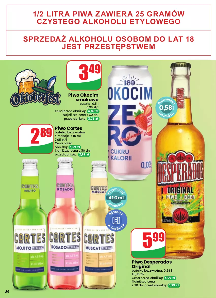Gazetka promocyjna Dino - Gazetka 39 / 2026 - ważna 23.09 do 29.09.2026 - strona 56 - produkty: Desperados, Gin, Gra, Koc, Okocim, Piwa, Piwo