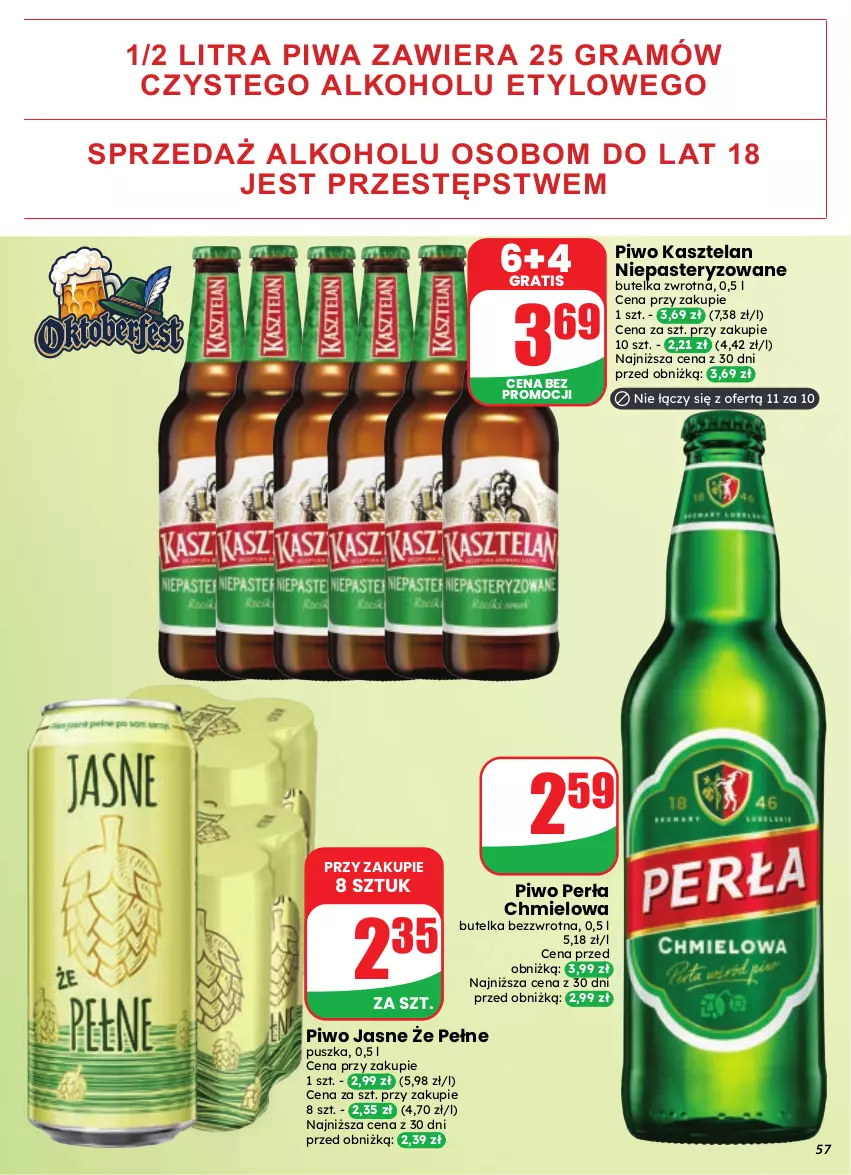Gazetka promocyjna Dino - Gazetka 39 / 2026 - ważna 23.09 do 29.09.2026 - strona 57 - produkty: Gra, Kasztelan, Perła, Piwa, Piwo, Piwo jasne