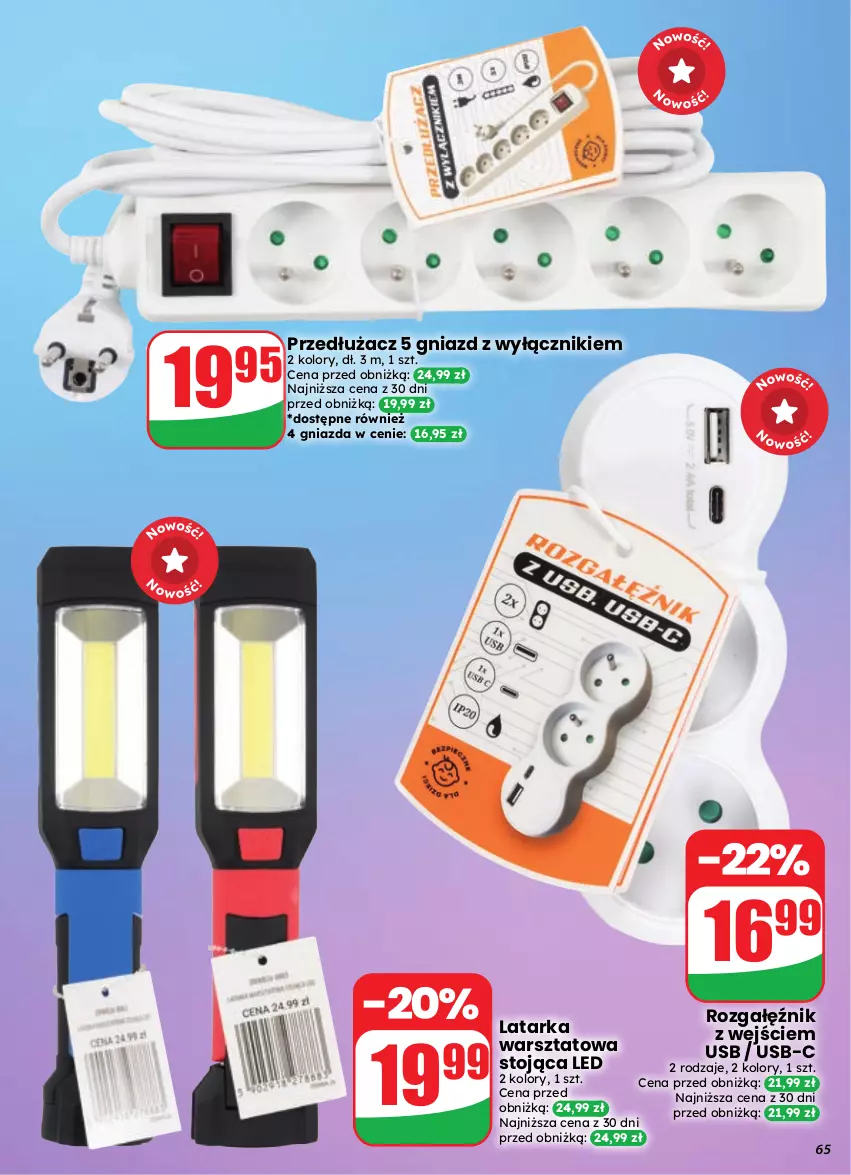 Gazetka promocyjna Dino - Gazetka 39 / 2026 - ważna 23.09 do 29.09.2026 - strona 65 - produkty: Latarka, Rozgałęźnik, Tarka