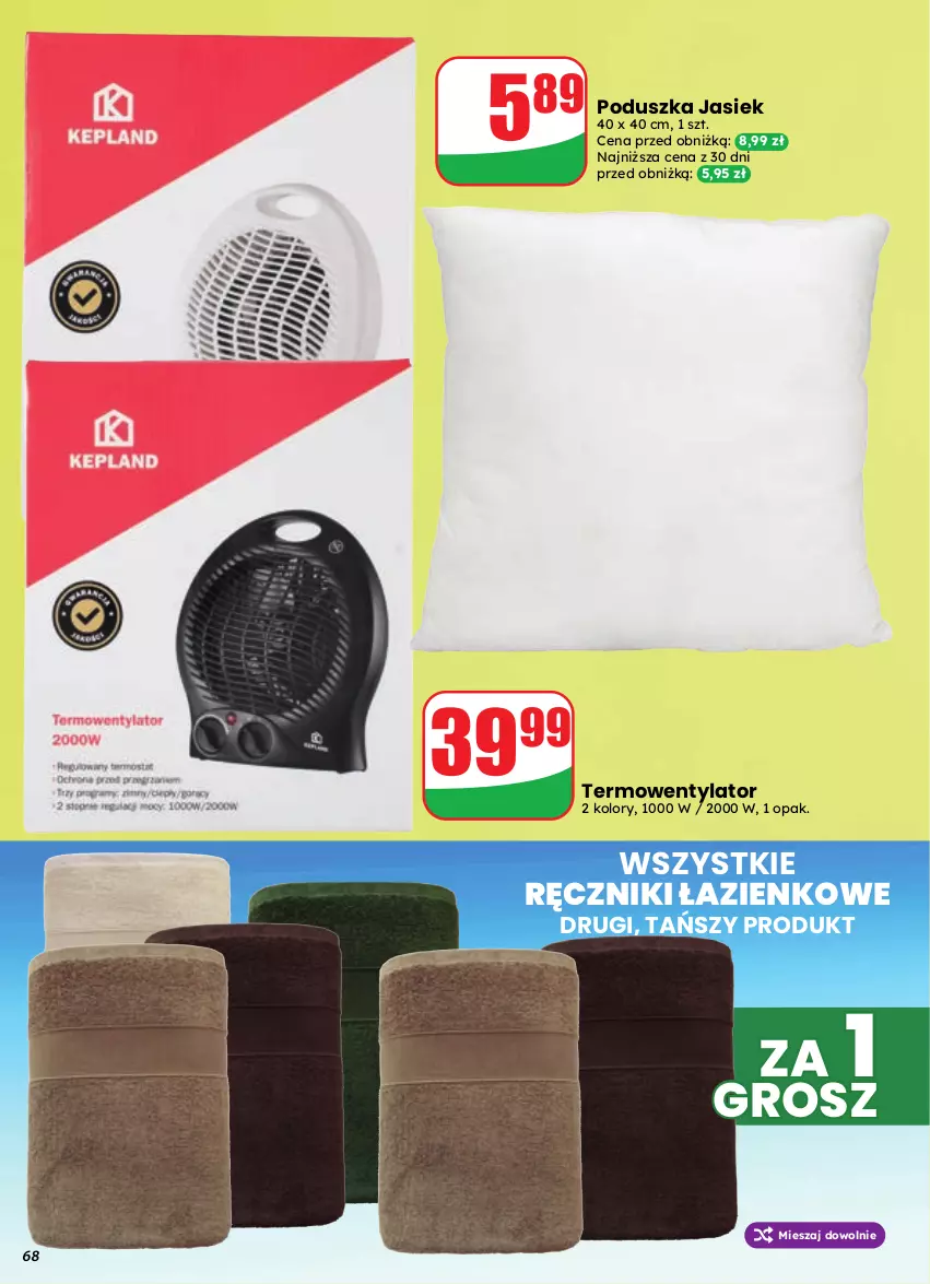Gazetka promocyjna Dino - Gazetka 39 / 2026 - ważna 23.09 do 29.09.2026 - strona 68 - produkty: Poduszka, Ręcznik, Termowentylator