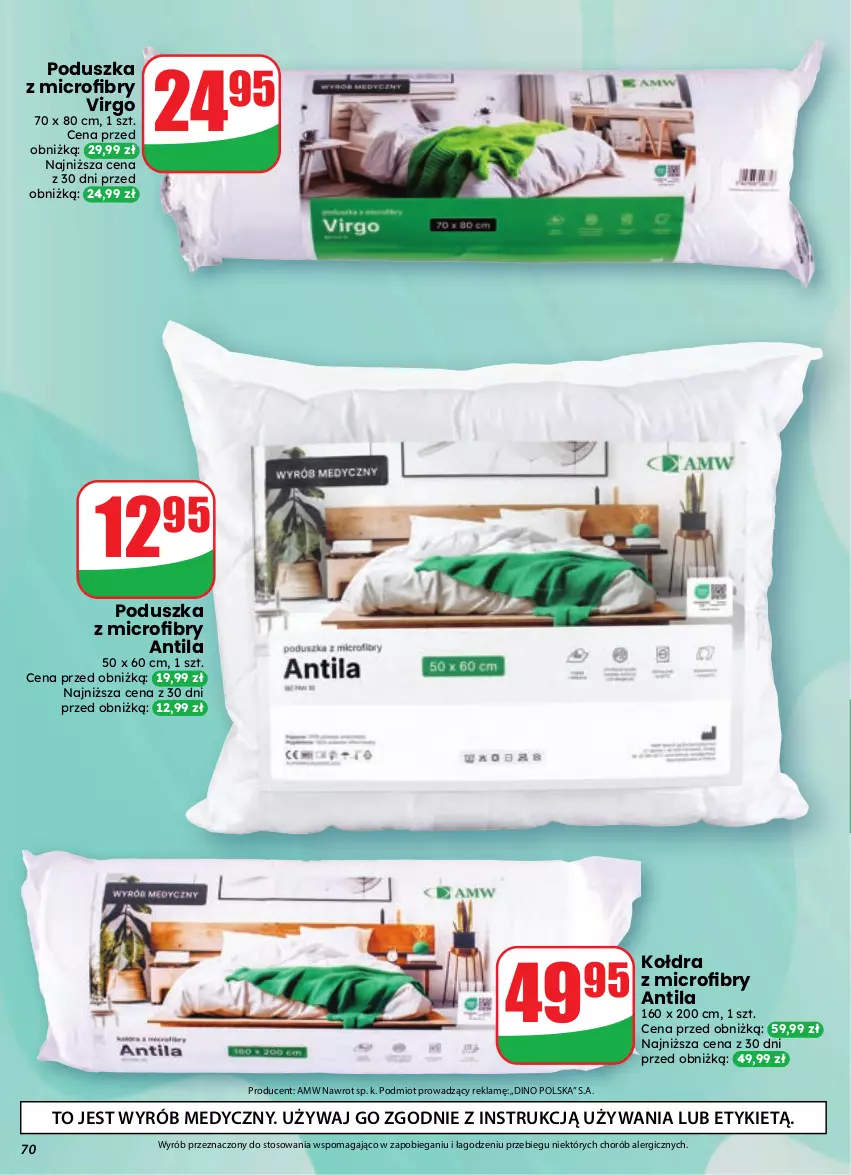 Gazetka promocyjna Dino - Gazetka 39 / 2026 - ważna 23.09 do 29.09.2026 - strona 70 - produkty: Kołdra, Poduszka