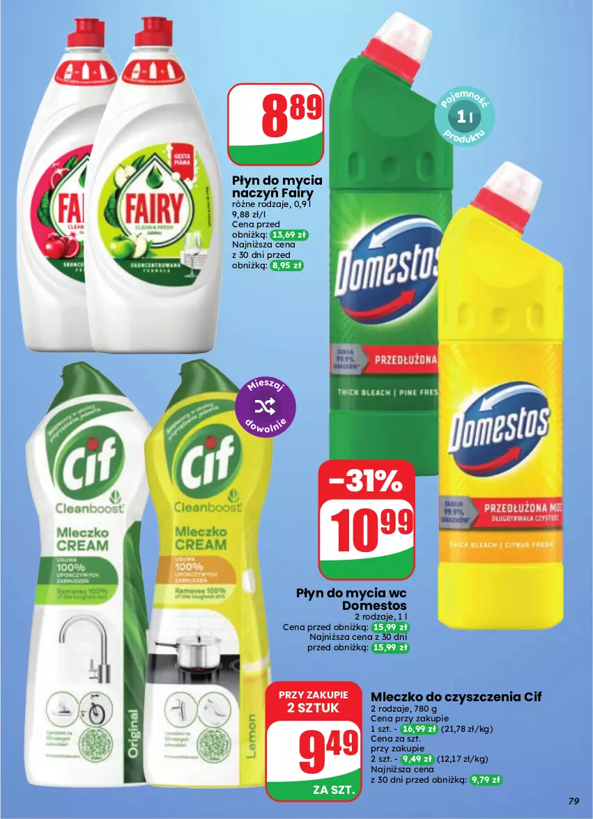 Gazetka promocyjna Dino - Gazetka 39 / 2026 - ważna 23.09 do 29.09.2026 - strona 79 - produkty: Cif, Do mycia naczyń, Domestos, Fa, Fairy, Mleczko, Płyn do mycia, Płyn do mycia naczyń