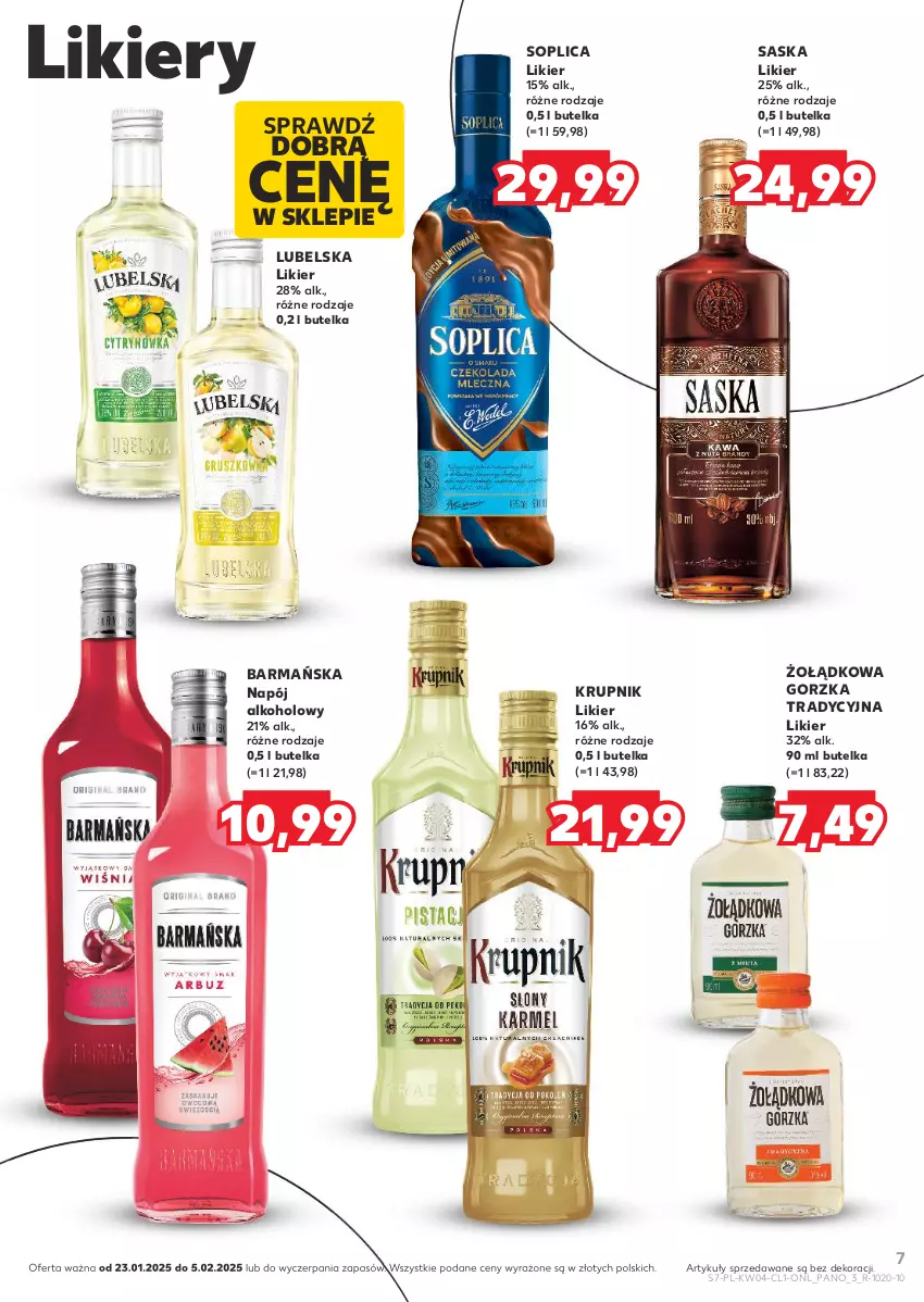 Gazetka promocyjna Kaufland - Barek Kauflandu - ważna 23.01 do 05.02.2025 - strona 7 - produkty: Krupnik, Likier, Napój, Saska, Soplica