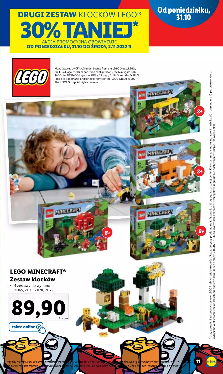 Gazetka promocyjna Lidl - GAZETKA - ważna 31.10 do 05.11.2022 - strona 11 - produkty: Fa, LEGO, LEGO Minecraft, Minecraft, Rama, Ser, Tran
