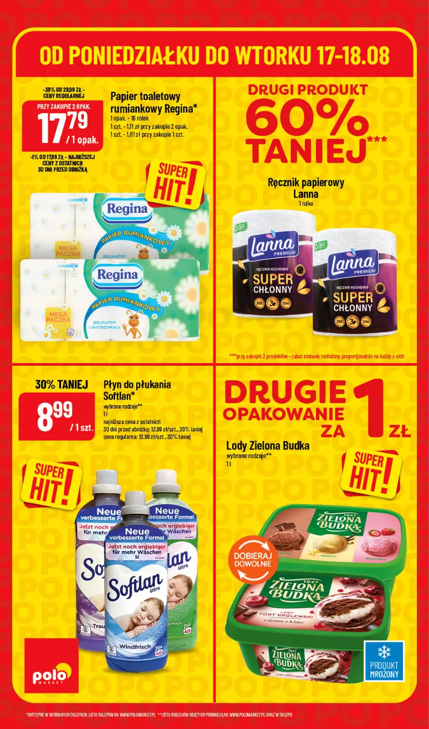 Gazetka promocyjna PoloMarket - Katalog Superhity - ważna 17.08 do 18.08.2026 - strona 6 - produkty: Gin, Lody, Papier, Papier toaletowy, Płyn do płukania, Ręcznik, Rum, Zielona Budka
