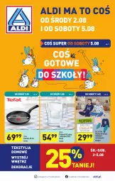 Gazetka promocyjna Aldi - Artykuły przemysłowe i tekstylia - Gazetka - ważna od 05.08 do 05.08.2023 - strona 1 - produkty: Dzbanek filtrujący, Gra, Dzbanek, Brit, Tefal, Dzieci, Pocopiano, Patelnia, Brita, Piżama, Fa