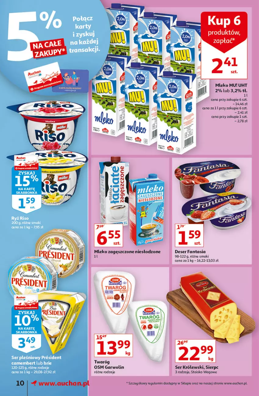 Gazetka promocyjna Auchan - Superoszczędzanie w wersji Maxi Paki Supermarkety - ważna 16.09 do 22.09.2021 - strona 10 - produkty: Deser, Fa, Fanta, Królewski, Mleko, Mleko zagęszczone, Ser, Twaróg