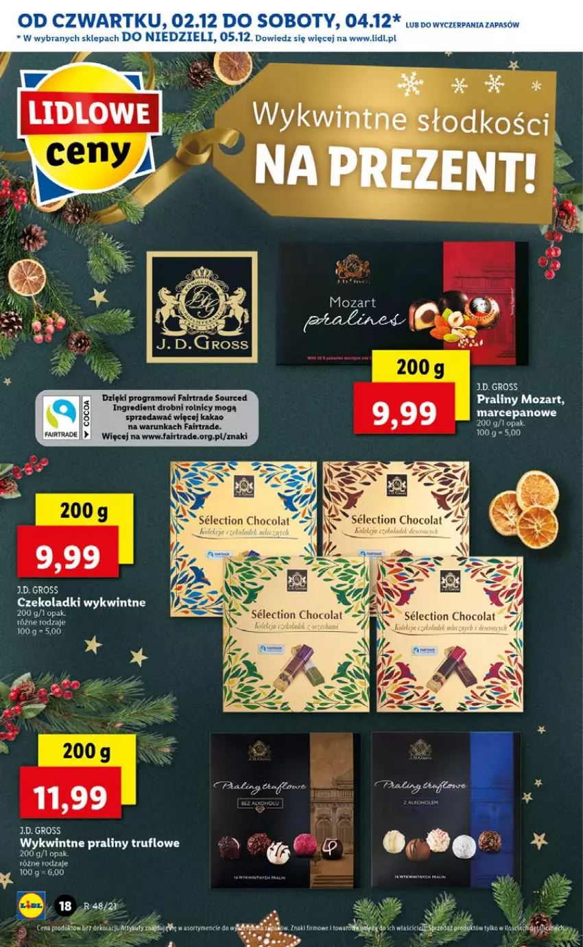 Gazetka promocyjna Lidl - GAZETKA OD 02.12 DO 05.12 - ważna 02.12 do 05.12.2021 - strona 18 - produkty: Fa, Kakao, Praliny, Sól