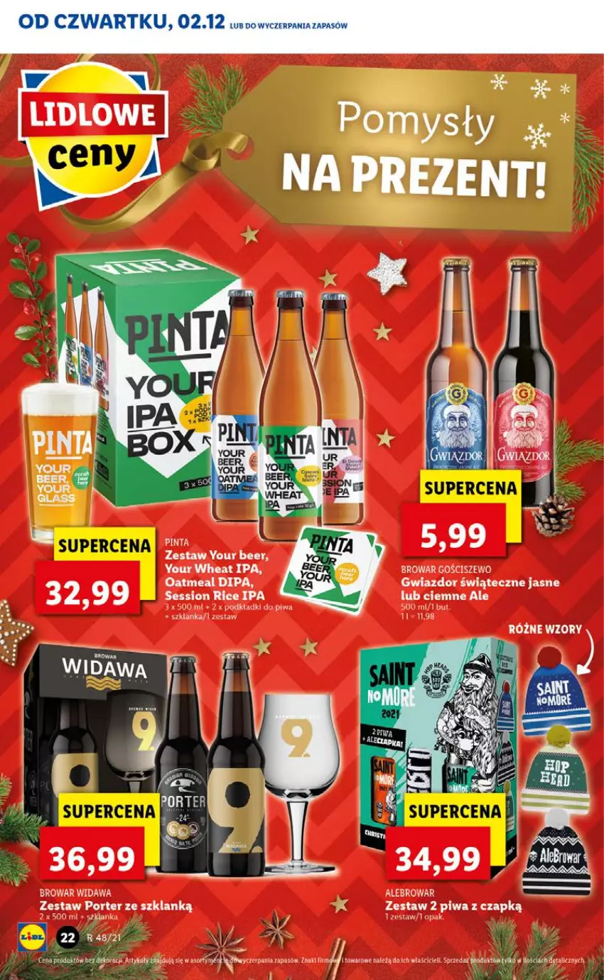 Gazetka promocyjna Lidl - GAZETKA OD 02.12 DO 05.12 - ważna 02.12 do 05.12.2021 - strona 22 - produkty: Piwa, Podkład