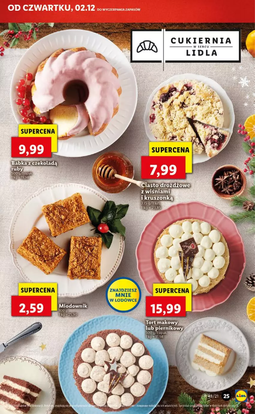 Gazetka promocyjna Lidl - GAZETKA OD 02.12 DO 05.12 - ważna 02.12 do 05.12.2021 - strona 25 - produkty: Babka, Cukier, Piernik, Ser