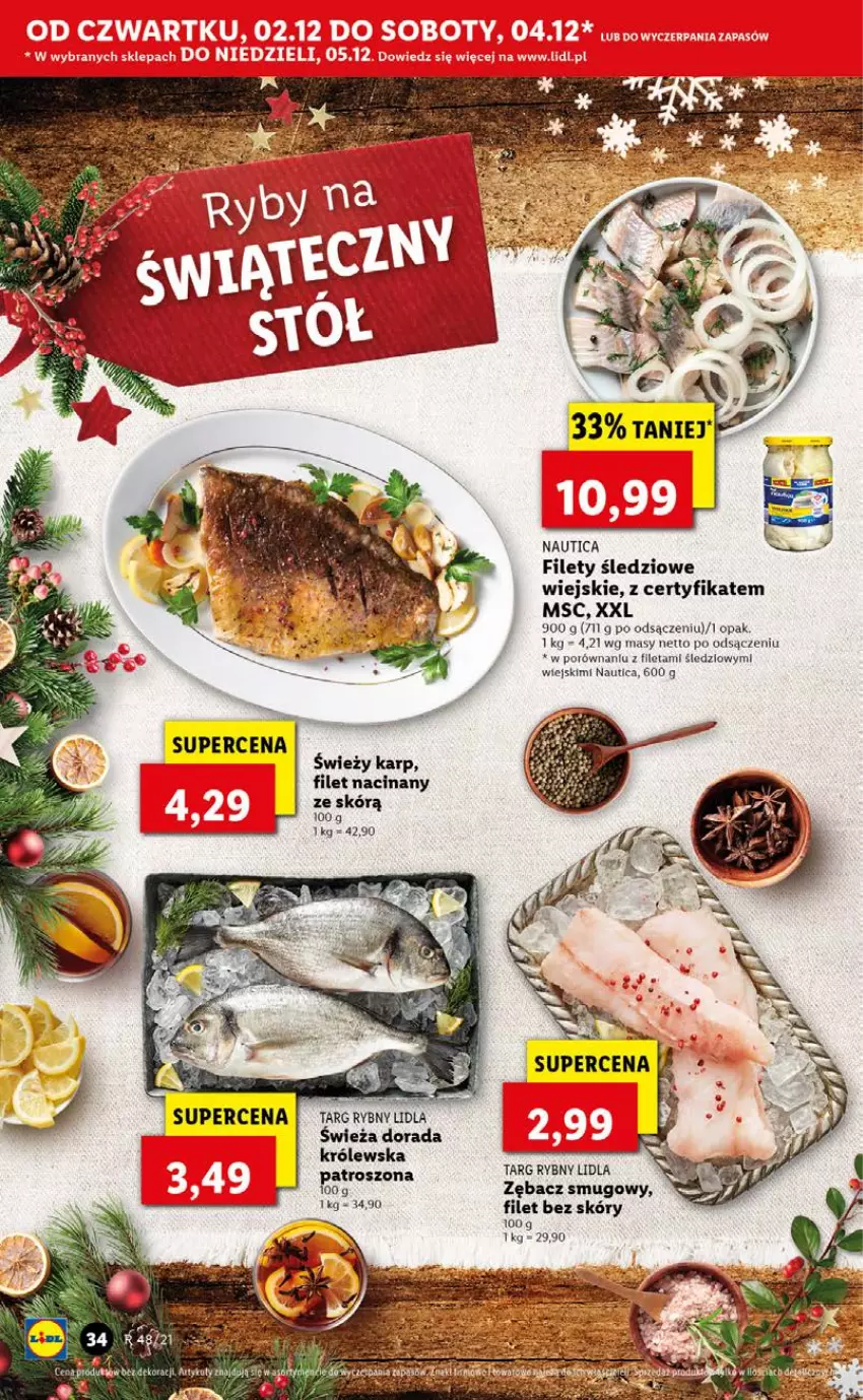 Gazetka promocyjna Lidl - GAZETKA OD 02.12 DO 05.12 - ważna 02.12 do 05.12.2021 - strona 34 - produkty: Karp, Por