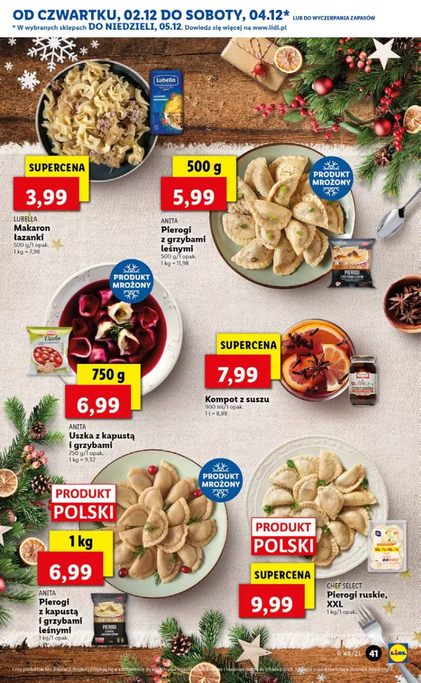 Gazetka promocyjna Lidl - GAZETKA OD 02.12 DO 05.12 - ważna 02.12 do 05.12.2021 - strona 41 - produkty: Bell, Bella, Kapustą, Lubella, Makaron, Pierogi