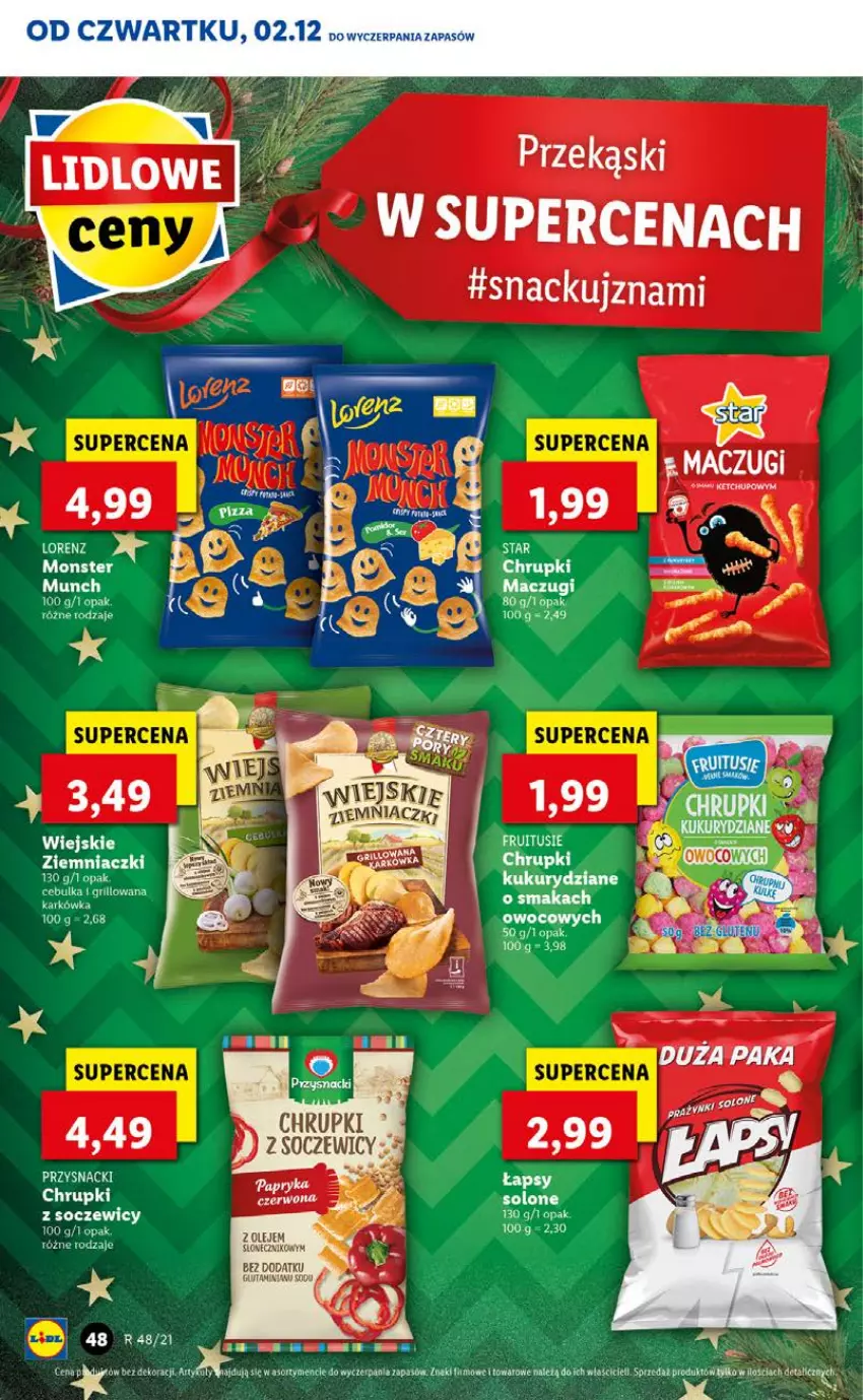 Gazetka promocyjna Lidl - GAZETKA OD 02.12 DO 05.12 - ważna 02.12 do 05.12.2021 - strona 48 - produkty: Chrupki, Grill, Ketchup, Lorenz