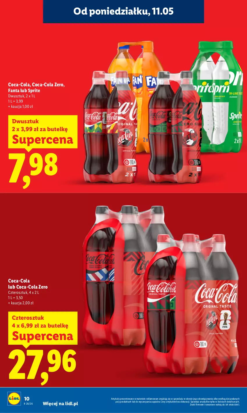 Gazetka promocyjna Lidl - Gazetka ważna od 11.05 do 13.05 - ważna 11.05 do 13.05.2026 - strona 10 - produkty: Coca-Cola, Fa, Fanta, Sprite