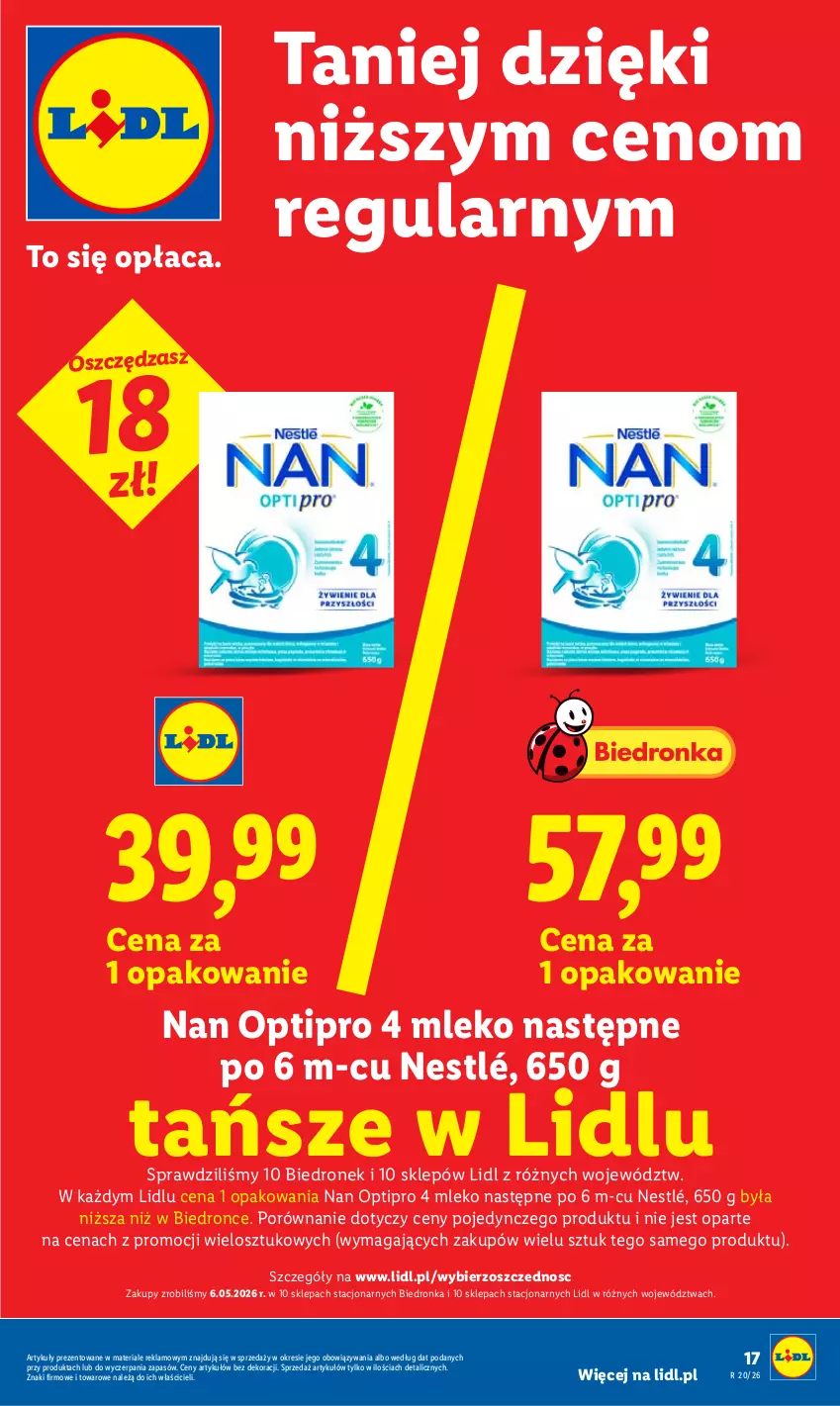 Gazetka promocyjna Lidl - Gazetka ważna od 11.05 do 13.05 - ważna 11.05 do 13.05.2026 - strona 17 - produkty: Mleko, NAN Optipro, Nestlé, O nas, Por