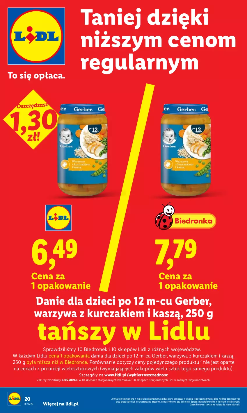 Gazetka promocyjna Lidl - Gazetka ważna od 11.05 do 13.05 - ważna 11.05 do 13.05.2026 - strona 20 - produkty: Danie dla dzieci, Dzieci, Gerber, Kurczak, Por, Warzywa