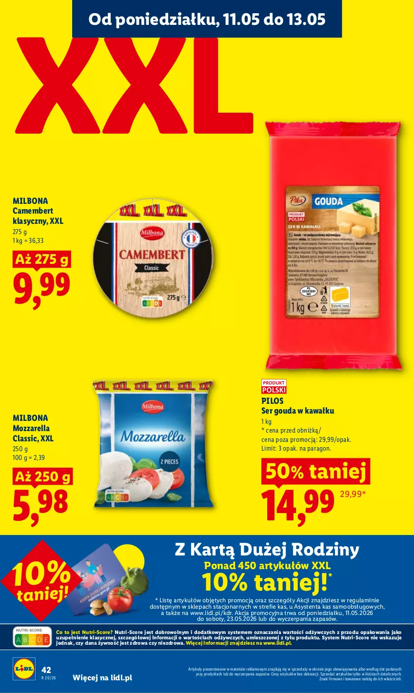Gazetka promocyjna Lidl - Gazetka ważna od 11.05 do 13.05 - ważna 11.05 do 13.05.2026 - strona 42 - produkty: Camembert, Gouda, Kawa, Mozzarella, Pilos, Ser