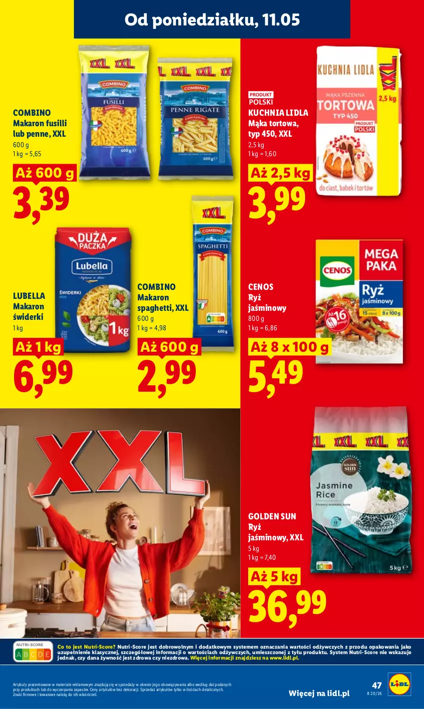 Gazetka promocyjna Lidl - Gazetka ważna od 11.05 do 13.05 - ważna 11.05 do 13.05.2026 - strona 47 - produkty: Bell, Bella, Cenos, Kuchnia, Lubella, Mąka, Mąka tortowa, Makaron, Penne, Ryż, Spaghetti
