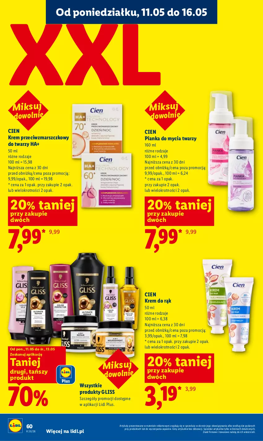 Gazetka promocyjna Lidl - Gazetka ważna od 11.05 do 13.05 - ważna 11.05 do 13.05.2026 - strona 60 - produkty: Krem do rąk, Krem przeciwzmarszczkowy, Mars, Pianka do mycia twarzy