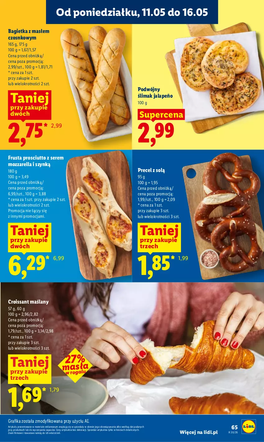 Gazetka promocyjna Lidl - Gazetka ważna od 11.05 do 13.05 - ważna 11.05 do 13.05.2026 - strona 65 - produkty: Bagietka, Croissant, Gra, Grafika, Mozzarella, Prosciutto, Rogal, Rust, Ser
