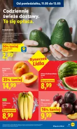 Gazetka promocyjna Lidl - Gazetka ważna od 11.05 do 13.05 - Gazetka - ważna od 13.05 do 13.05.2026 - strona 31 - produkty: Banany, Brzoskwinie, Arbuz