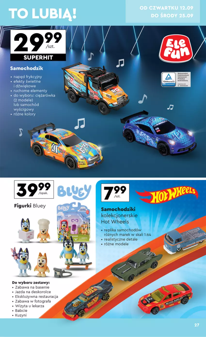 Gazetka promocyjna Biedronka - Okazje tygodnia - ważna 09.09 do 21.09.2024 - strona 27 - produkty: Chodzik, Fa, Gra, Hot Wheels, Samochód, Samochodziki