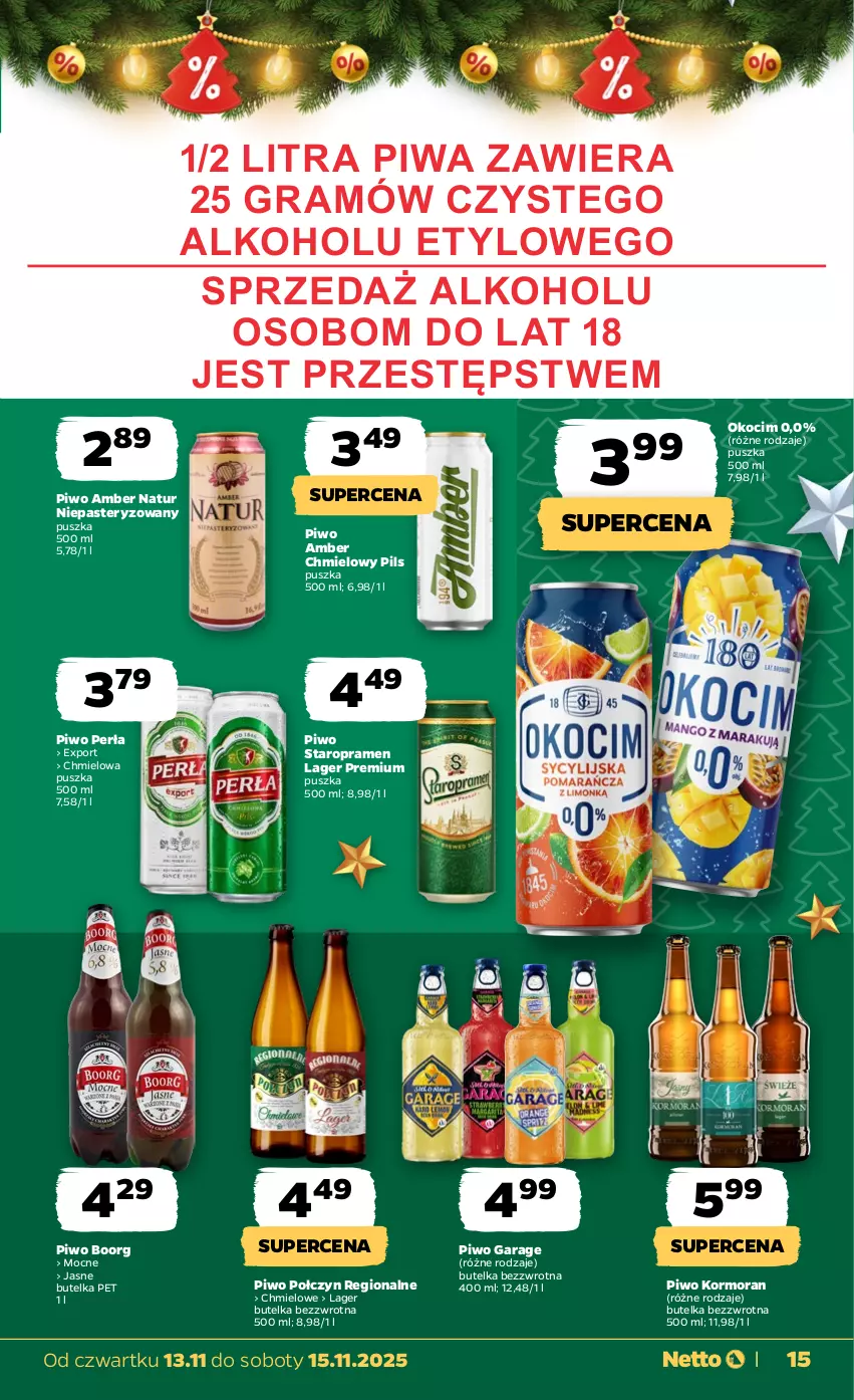 Gazetka promocyjna Netto - Od Czwartku - ważna 13.11 do 15.11.2025 - strona 15 - produkty: Gra, Koc, Okocim, Perła, Piwa, Piwo, Por