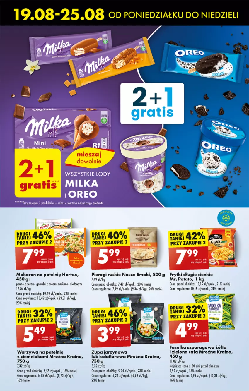 Gazetka promocyjna Biedronka - Od poniedzialku - ważna 19.08 do 24.08.2024 - strona 41 - produkty: Fa, Frytki, Gnocchi, Hortex, Kalafior, Makaron, Penne, Pierogi, Ser, Sos, Warzywa, Zupa