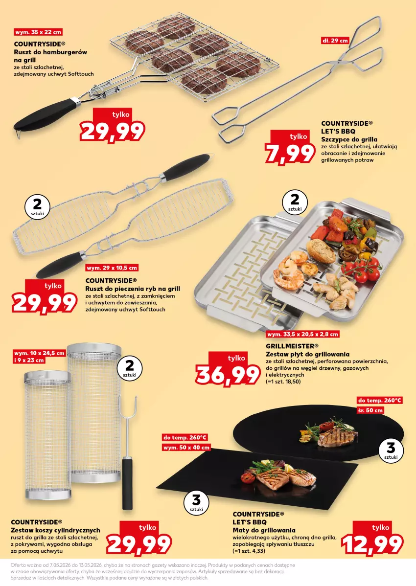 Gazetka promocyjna Kaufland - Kaufland - ważna 07.05 do 13.05.2026 - strona 23 - produkty: Burger, Grill, Hamburger, Kosz, Piec, Pokrywa, Szczypce, Węgiel drzewny