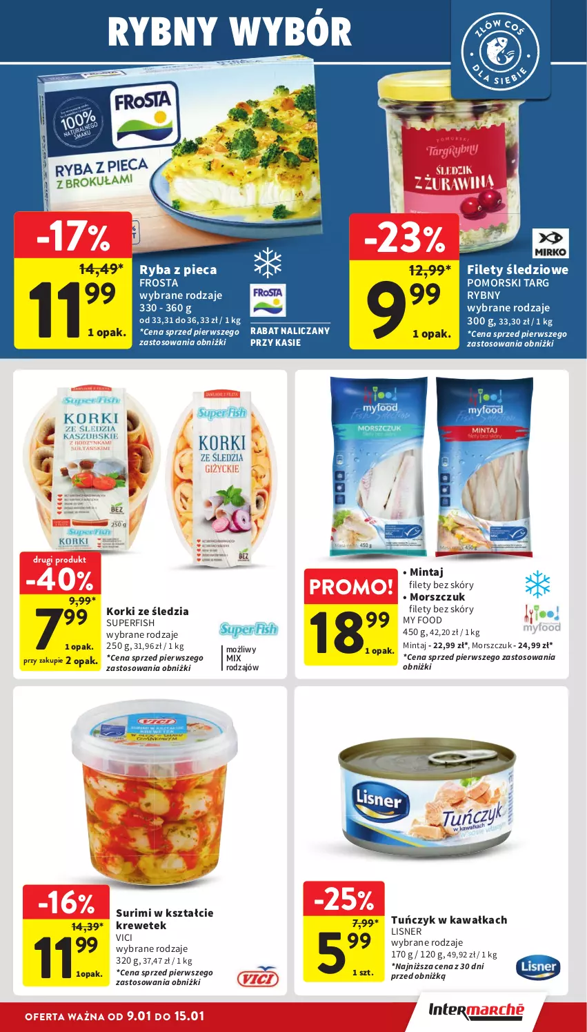 Gazetka promocyjna Intermarche - ważna 09.01 do 15.01.2025 - strona 19 - produkty: Frosta, Kawa, Lisner, Mintaj, Piec, Ryba, Surimi, Tuńczyk