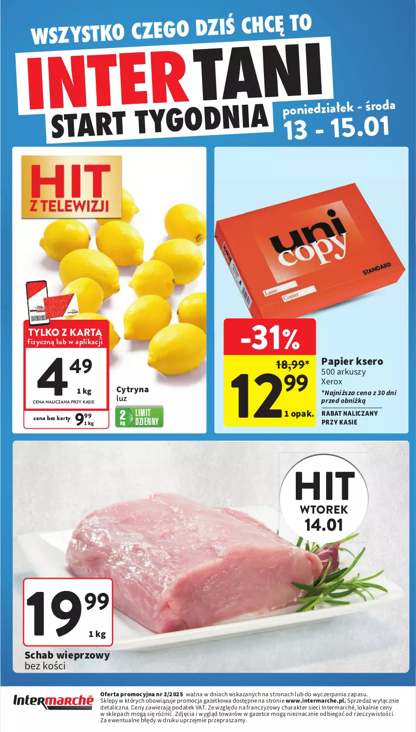 Gazetka promocyjna Intermarche - ważna 09.01 do 15.01.2025 - strona 44 - produkty: Papier, Schab wieprzowy, Ser