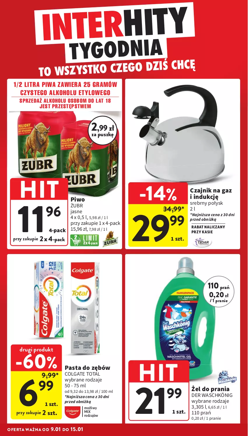 Gazetka promocyjna Intermarche - ważna 09.01 do 15.01.2025 - strona 6 - produkty: Colgate, Colgate Total, Czajnik, Gra, König, LG, Pasta do zębów, Piwa, Piwo