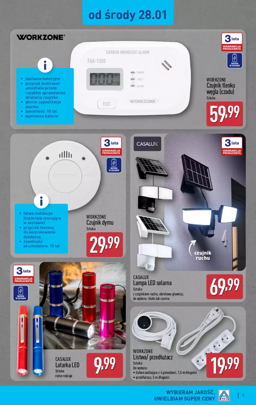 Gazetka promocyjna Aldi - Artykuły przemysłowe i tekstylia - ważna 28.01 do 31.01.2026 - strona 7 - produkty: Akumulator, Lampa, Lampa LED, Latarka, Latarka LED, Listwa, Silan, Tarka