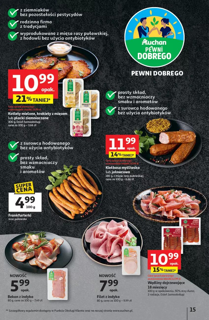 Gazetka promocyjna Auchan - Pewność niskich cen Hipermarket - ważna 11.09 do 17.09.2025 - strona 15 - produkty: Beko, Frankfurterki, Kiełbasa, Kotlet, Lack