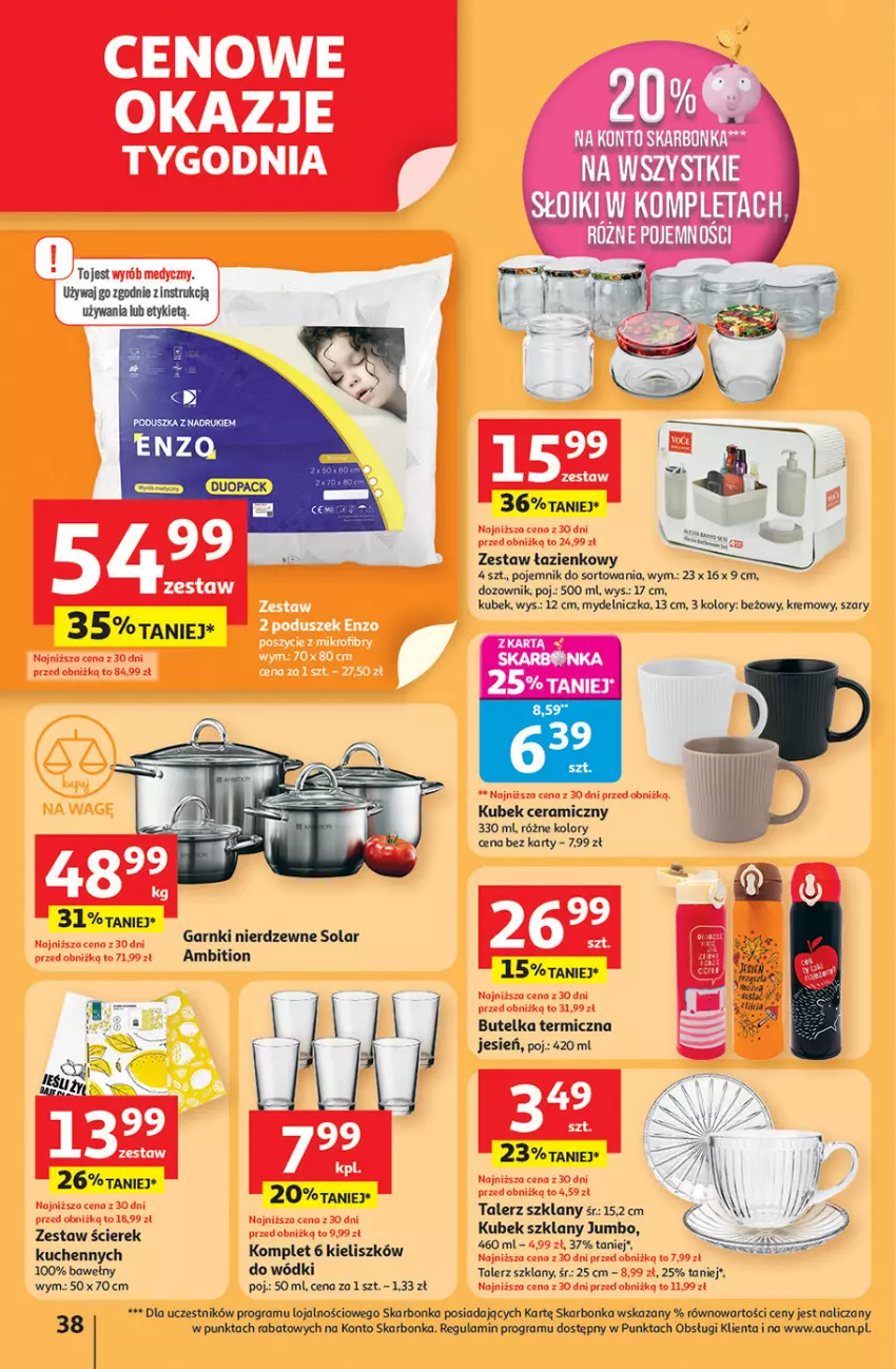 Gazetka promocyjna Auchan - Pewność niskich cen Hipermarket - ważna 11.09 do 17.09.2025 - strona 38 - produkty: Ambition, Dozownik, Gra, Kubek, Mydelniczka, Poduszka, Pojemnik, Talerz, Zestaw łazienkowy