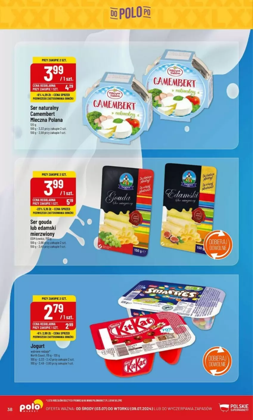 Gazetka promocyjna PoloMarket - ważna 03.07 do 09.07.2024 - strona 32 - produkty: Camembert, Edam, Gouda, Jogurt, LANA, Ser