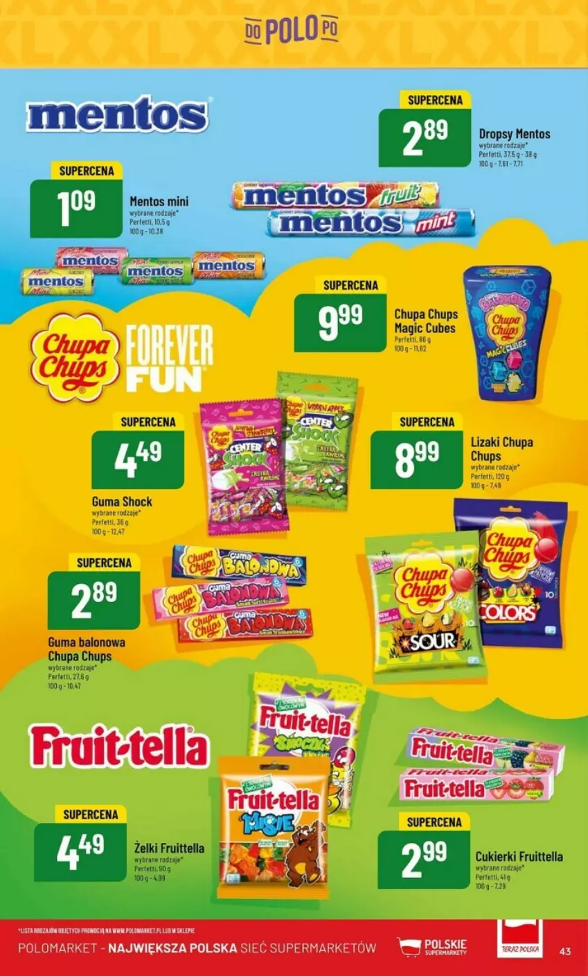 Gazetka promocyjna PoloMarket - ważna 03.07 do 09.07.2024 - strona 38 - produkty: Chupa Chups, Cukier, Cukierki, Fa, Mentos