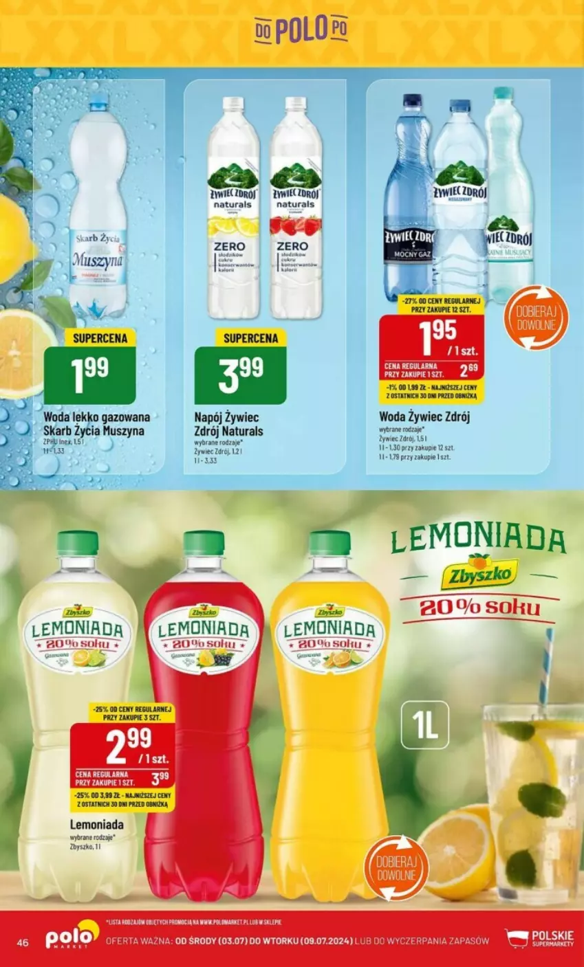 Gazetka promocyjna PoloMarket - ważna 03.07 do 09.07.2024 - strona 41 - produkty: Lemoniada, Mus, Napój, Sok, Szyna, Woda