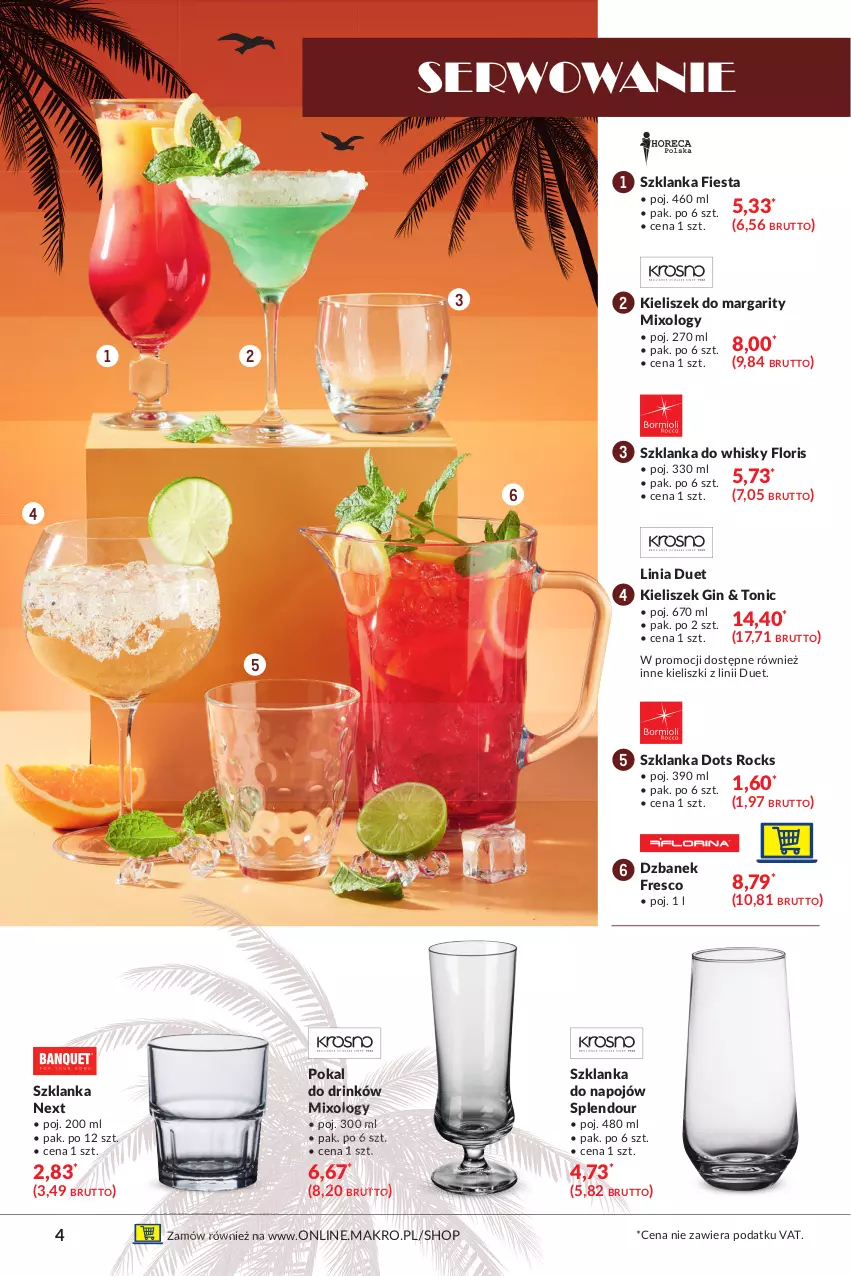 Gazetka promocyjna Makro - [Oferta specjalna] Słoneczne drinki - ważna 29.06 do 12.07.2021 - strona 4 - produkty: Dzbanek, Fresco, Gin, Kieliszek, Ser, Szklanka, Whisky