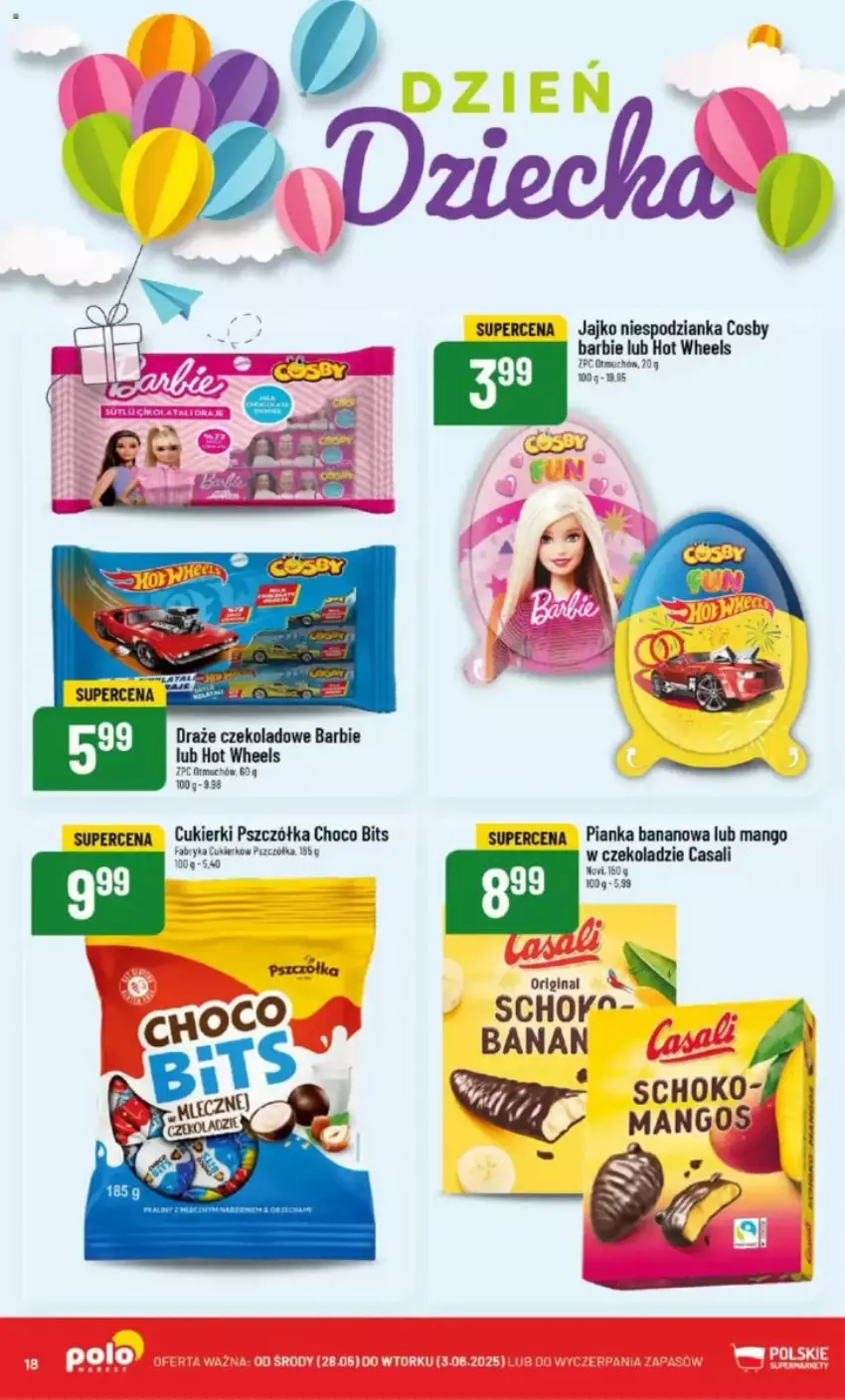Gazetka promocyjna PoloMarket - ważna 28.05 do 03.06.2025 - strona 14 - produkty: Barbie, Cukier, Cukierki, Fa, Gin, Hot Wheels, Mango
