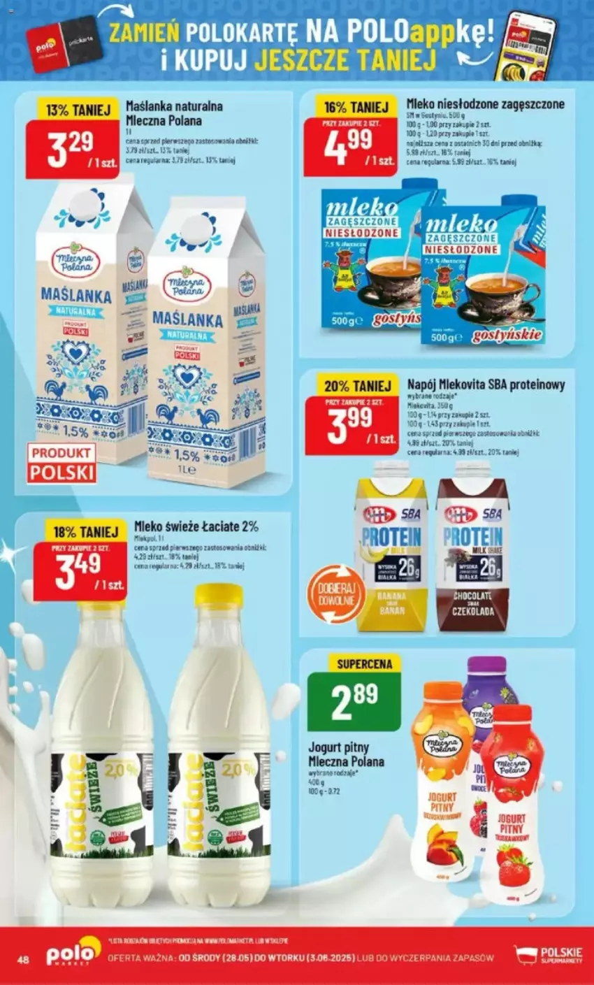 Gazetka promocyjna PoloMarket - ważna 28.05 do 03.06.2025 - strona 47 - produkty: Koc, LANA, Maślanka, Mleko, Napój, Taca