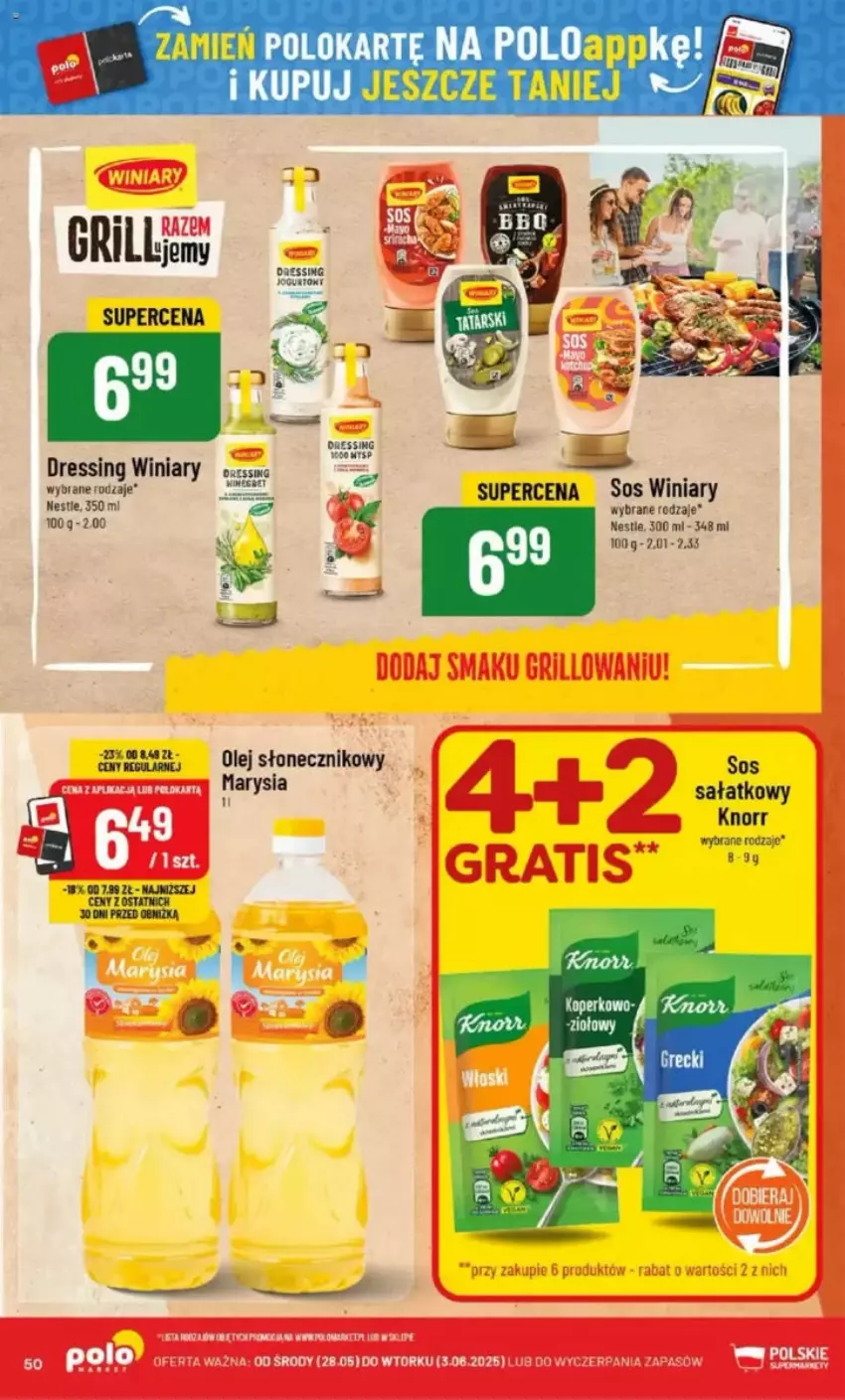 Gazetka promocyjna PoloMarket - ważna 28.05 do 03.06.2025 - strona 50 - produkty: Canon, Dres, Knorr, Olej, Olej słonecznikowy, Sałat, Sos, Top, Winiary