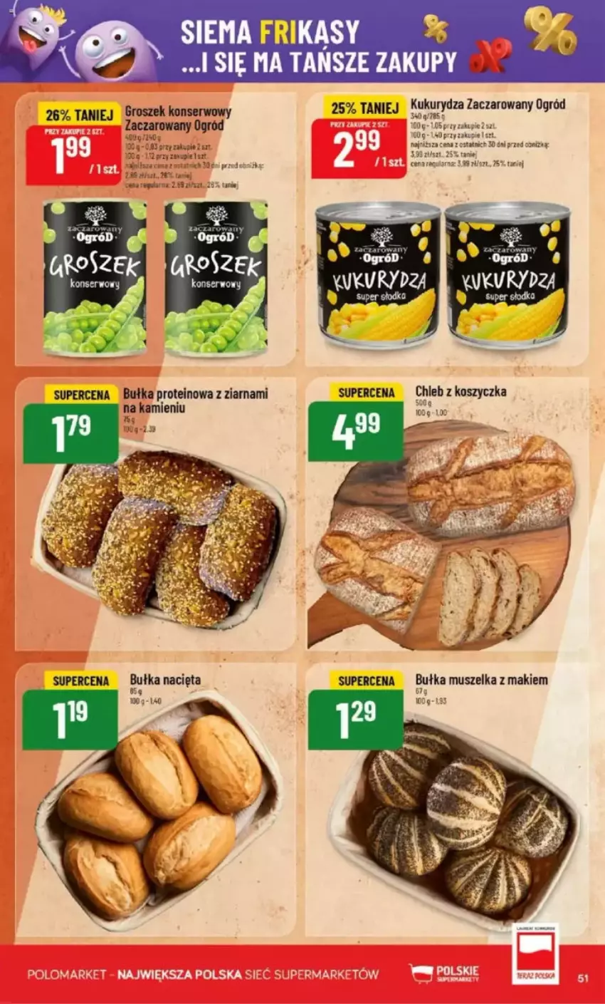 Gazetka promocyjna PoloMarket - ważna 28.05 do 03.06.2025 - strona 51 - produkty: Bułka, Chleb, Fa, Groszek, Kosz, Mus, Ogród, Por, Ser
