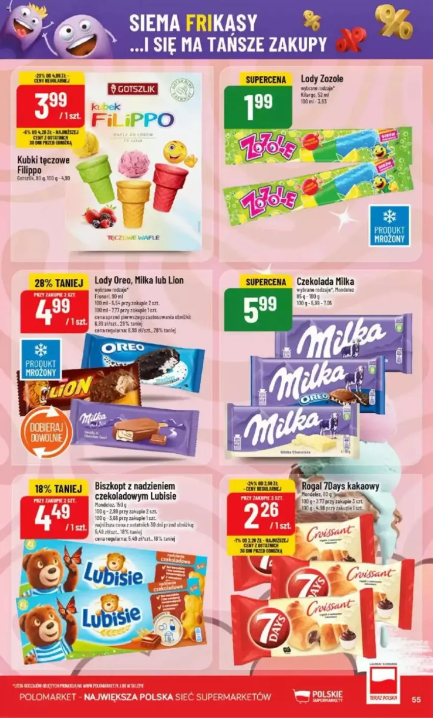 Gazetka promocyjna PoloMarket - ważna 28.05 do 03.06.2025 - strona 55 - produkty: Czekolada, Fa, Lion, Lody, Milka, Oreo, Rogal, Wafle