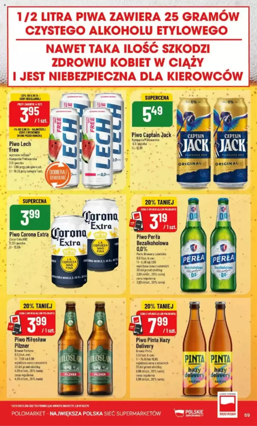 Gazetka promocyjna PoloMarket - ważna 28.05 do 03.06.2025 - strona 59 - produkty: Captain Jack, Corona Extra, Fa, Fortuna, Gin, Panda, Perła, Piwo