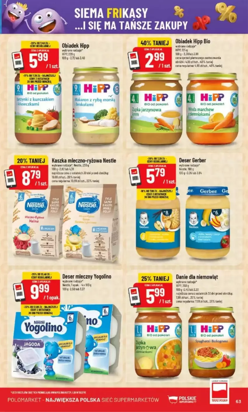 Gazetka promocyjna PoloMarket - ważna 28.05 do 03.06.2025 - strona 64 - produkty: Astor, Deser, Deser mleczny, Fa, Gerber, HiPP, Hipp Bio, Kurczak, Makaron, Ryż, Ser, Tran