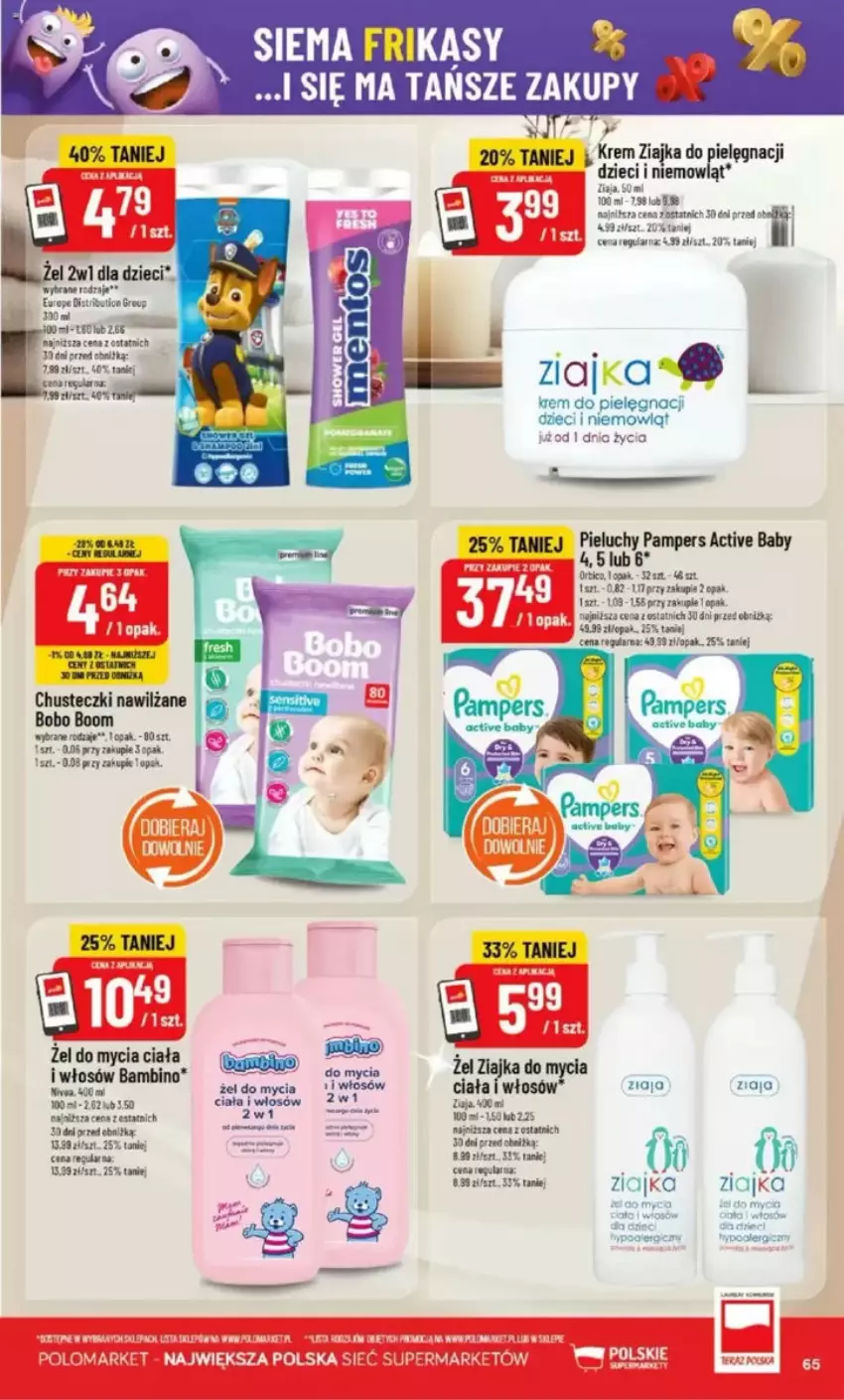 Gazetka promocyjna PoloMarket - ważna 28.05 do 03.06.2025 - strona 66 - produkty: Chusteczki, Chusteczki nawilzane, Dzieci, Fa, Pampers, Pieluchy, Ziaja, Ziajka