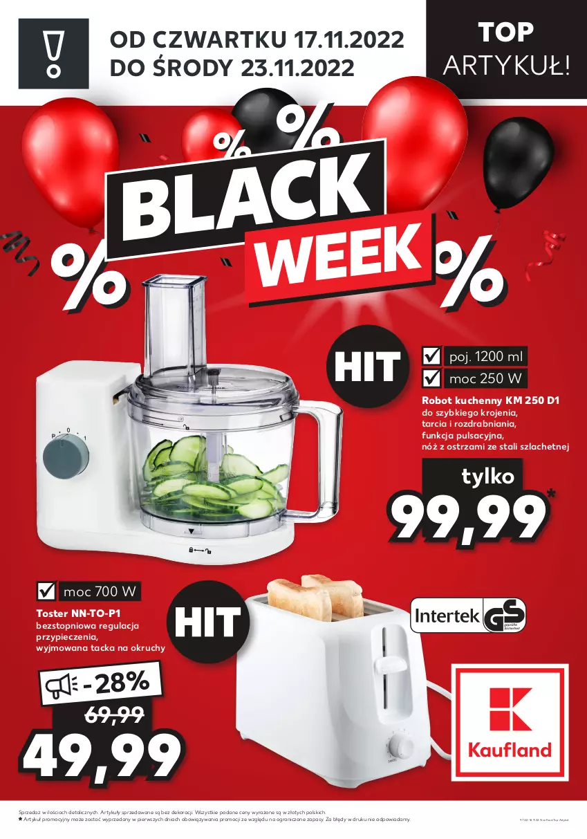 Gazetka promocyjna Kaufland - ZAPOWIEDŹ NASTĘPNEJ OFERTY - ważna 09.11 do 16.11.2022 - strona 1 - produkty: Gra, Piec, Robot, Top, Toster