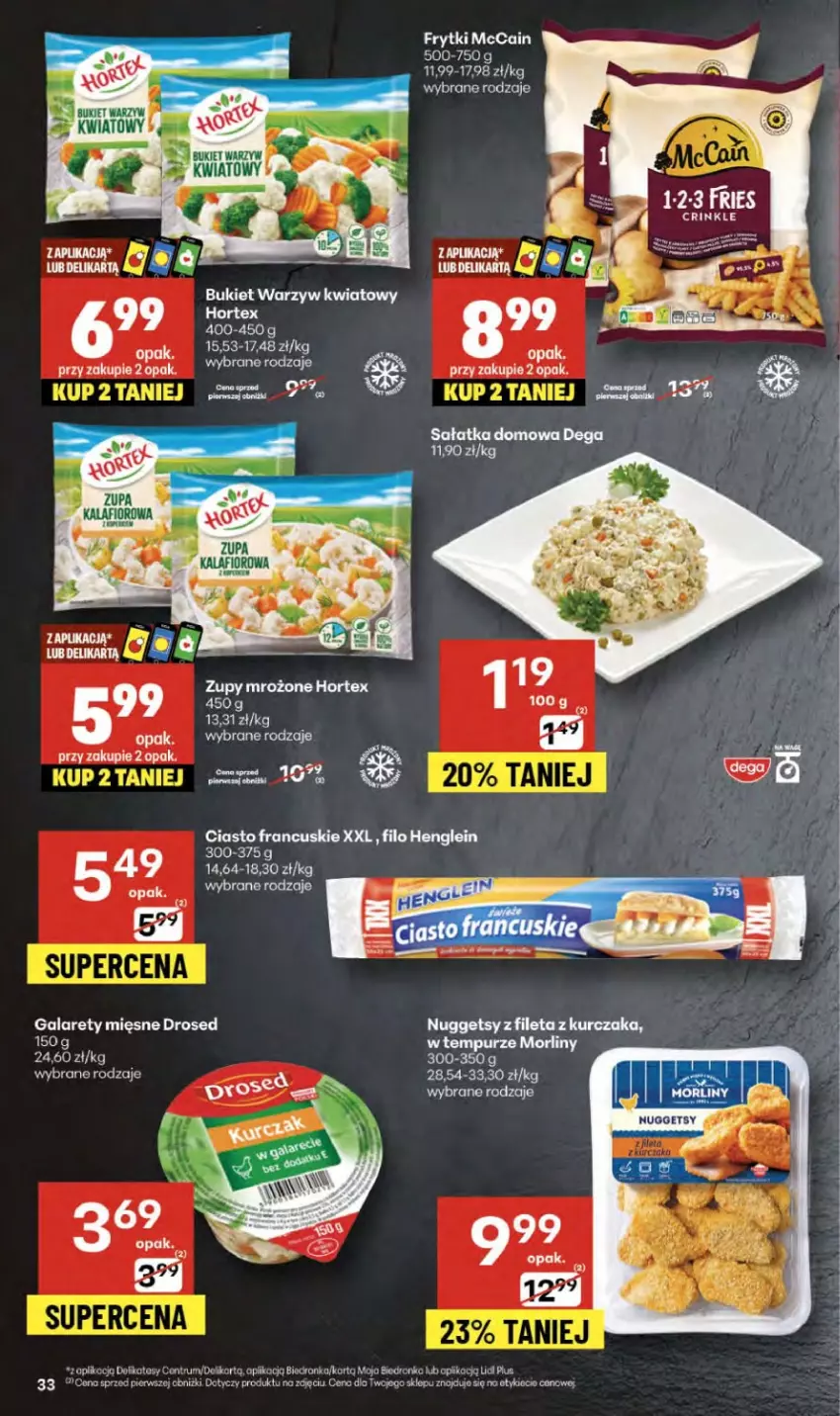 Gazetka promocyjna Delikatesy Centrum - Franczyza DC38 Czwartek - ważna 18.09 do 24.09.2025 - strona 33 - produkty: Bukiet, Bukiet warzyw, Ciasto francuskie, Dega, Fa, Gala, Hortex, Koc, Kurczak, Rum, Sałat, Sałatka